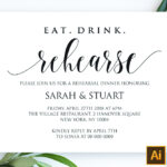 Eat Drink Rehearse Rehearsal Dinner Invitation Template Pertaining To Frequent Diner Card Template