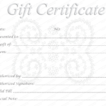 Editable And Printable Silver Swirls Gift Certificate Template Pertaining To Blank Marriage Certificate Template