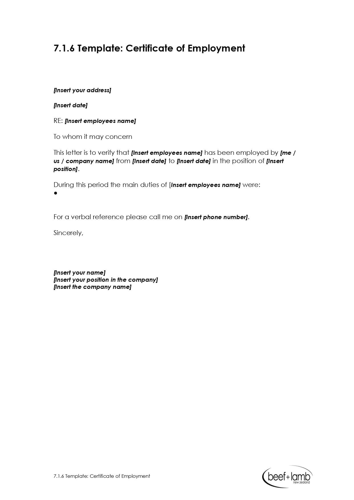 Editable Certificate Of Employment Template - Google Docs Intended For Certificate Of Employment Template