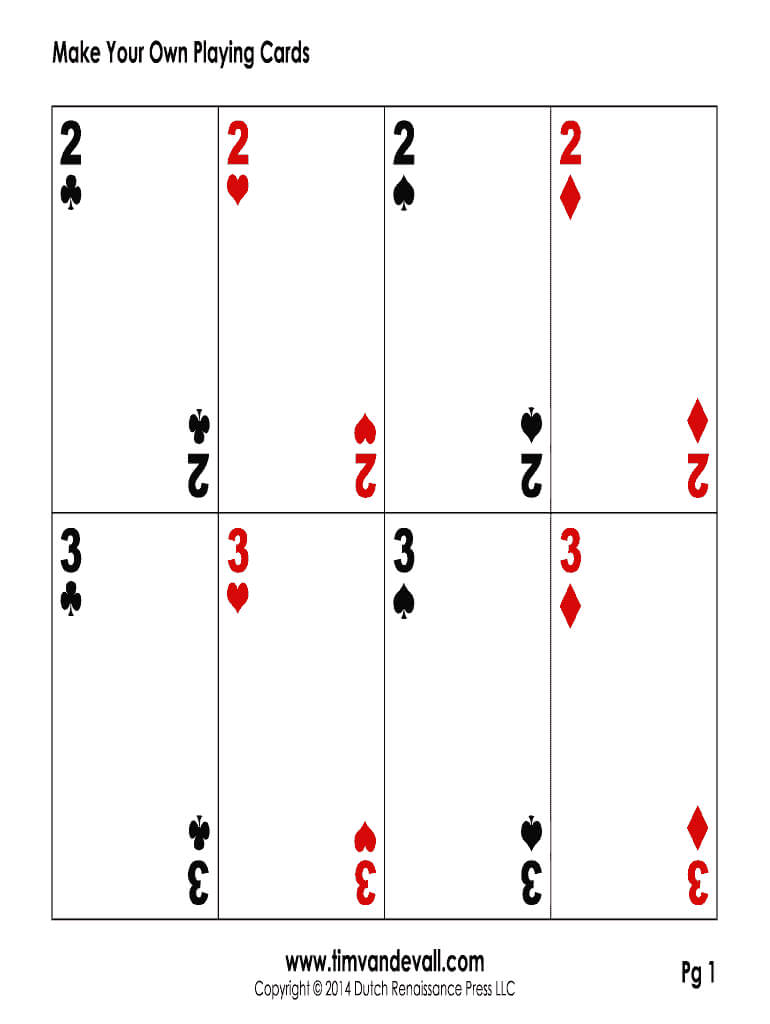 Editable Playing Card Template – Fill Online, Printable Throughout Deck Of Cards Template