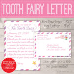 Editable Tooth Fairy Letter With Envelope | Printable Pink Regarding Free Tooth Fairy Certificate Template