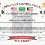 Education / Awards Regarding Army Certificate Of Appreciation Template