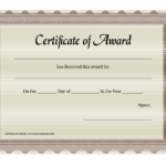 Effective Certificate Of Award Template With Brown Color With Winner Certificate Template
