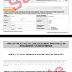 Electrical Certificate - Example Minor Works Certificate within Electrical Minor Works Certificate Template
