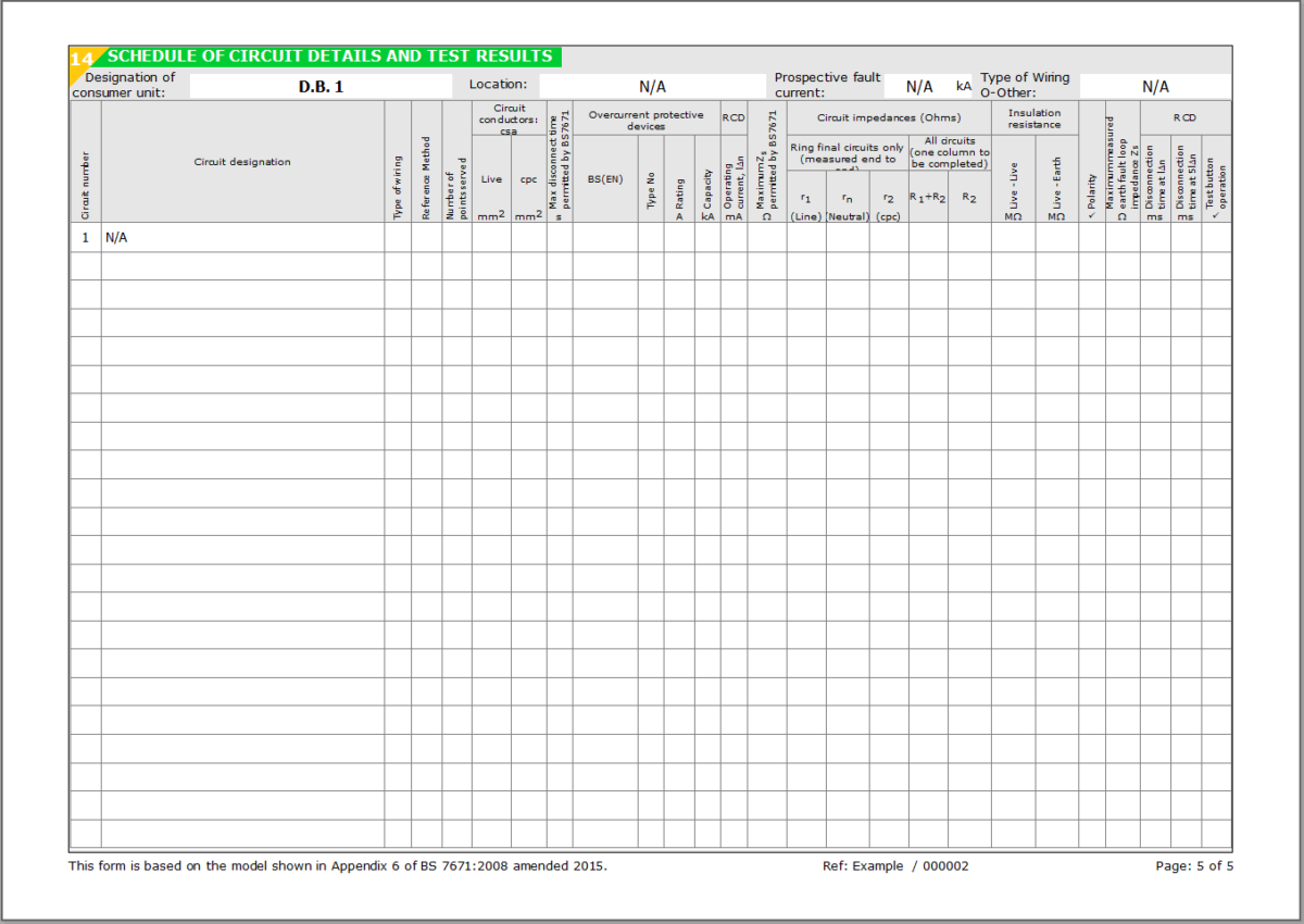 Electrical Installation Certification Within Electrical Installation Test Certificate Template