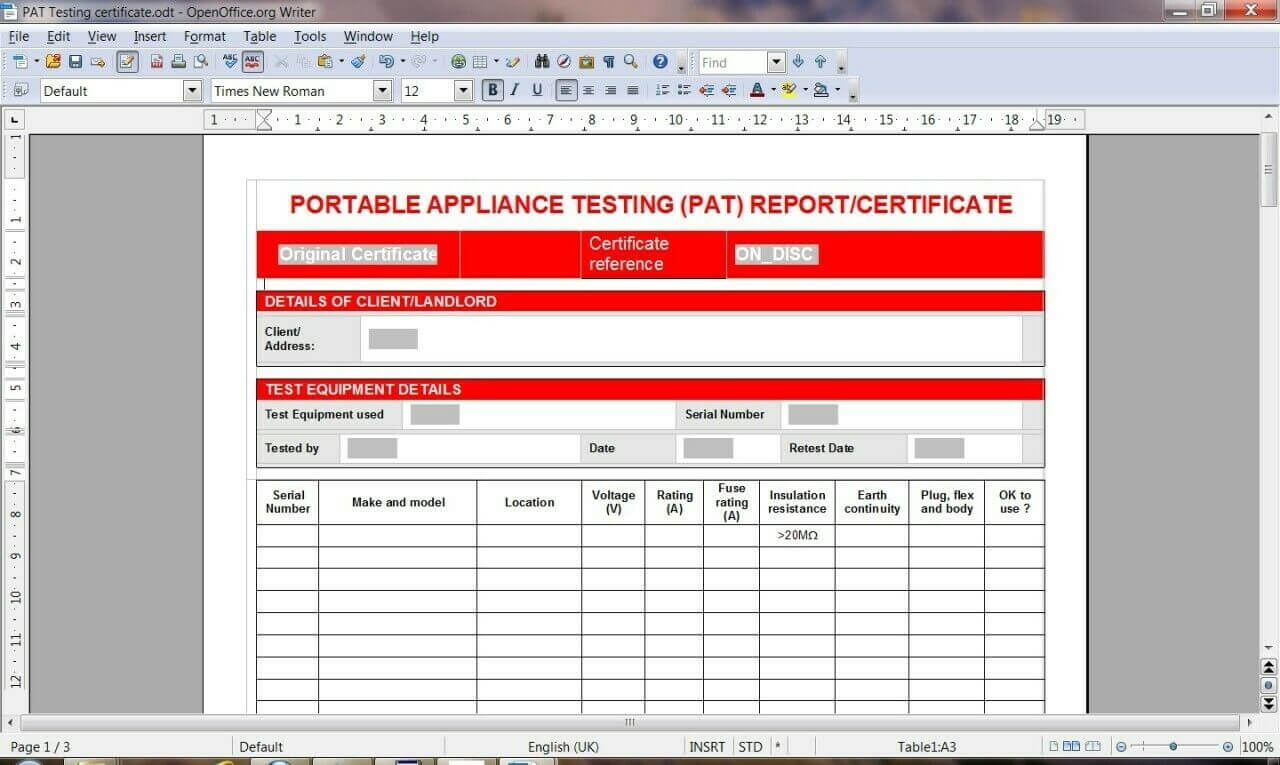 Electrical Testing Certificates Software 17Th Edition Eicr 3Rd Amendments  2015 With Regard To Electrical Installation Test Certificate Template