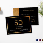 Elegant Black And Gold 50Th Birthday Invitation Template For Indesign Birthday Card Template