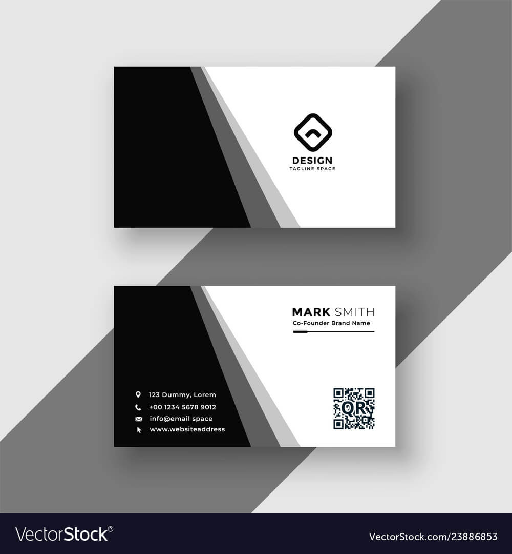 Elegant Black And White Business Card Template For Adobe Illustrator Card Template