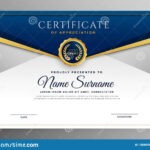Elegant Blue And Gold Diploma Certificate Template Stock In Elegant Certificate Templates Free