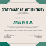 Elegant Certificate Of Authenticity Template Intended For Certificate Of Authenticity Template