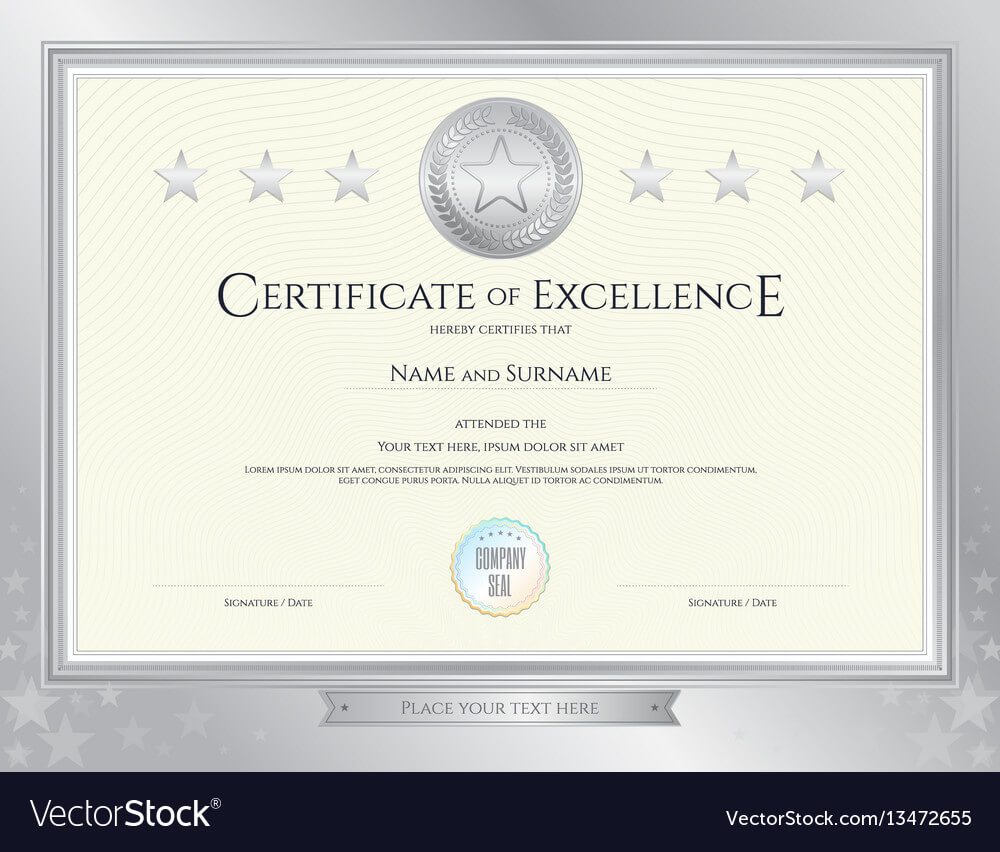 Elegant Certificate Template For Excellence Regarding Commemorative Certificate Template