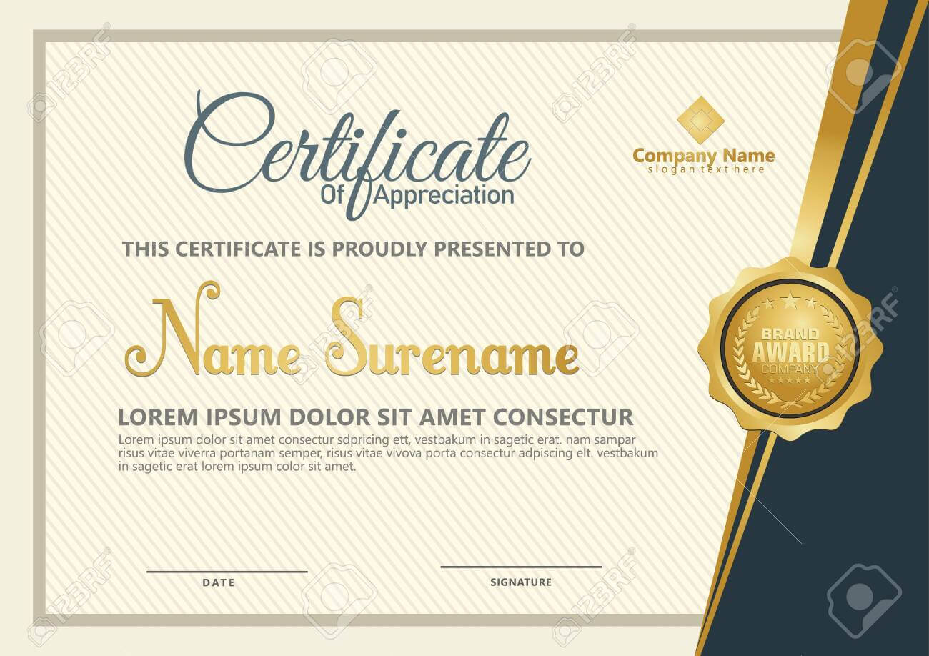 Elegant Certificate Template Vector With Luxury And Modern Pattern  Background Intended For Christian Certificate Template