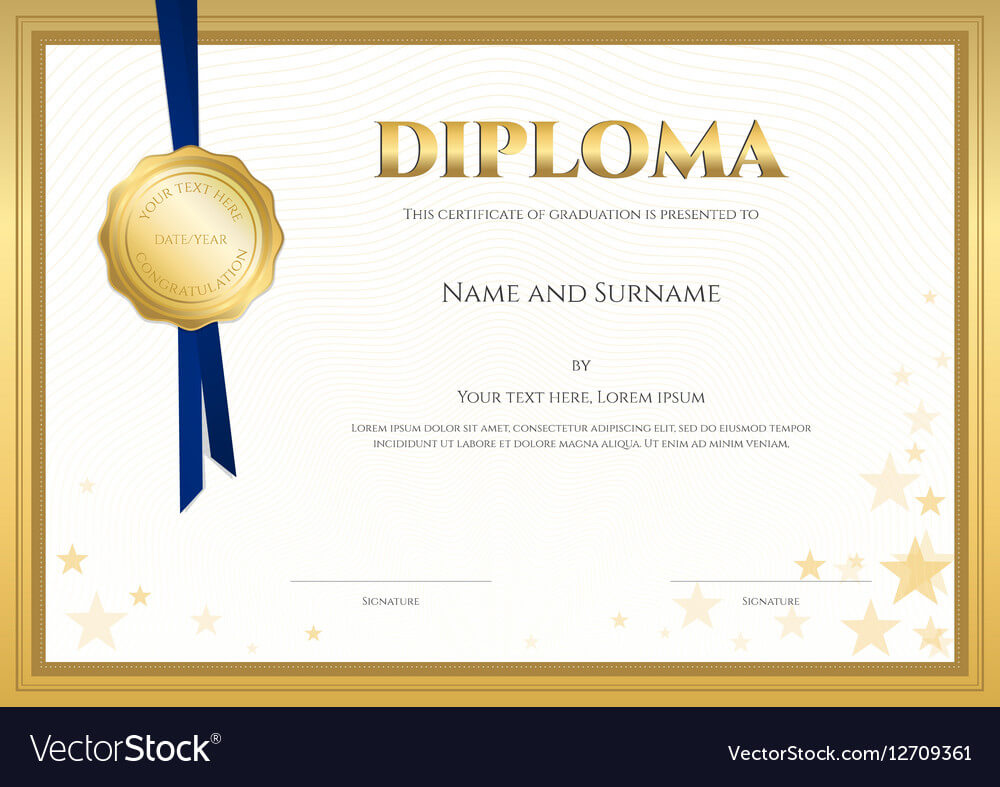 Elegant Diploma Certificate Template Completion Within Christian Certificate Template