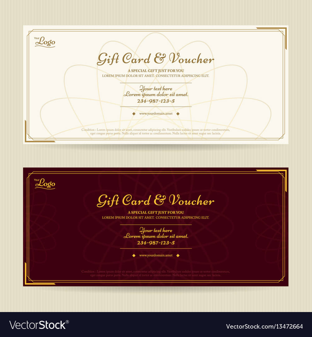 Elegant Gift Voucher Or Gift Card Template Regarding Elegant Gift Certificate Template