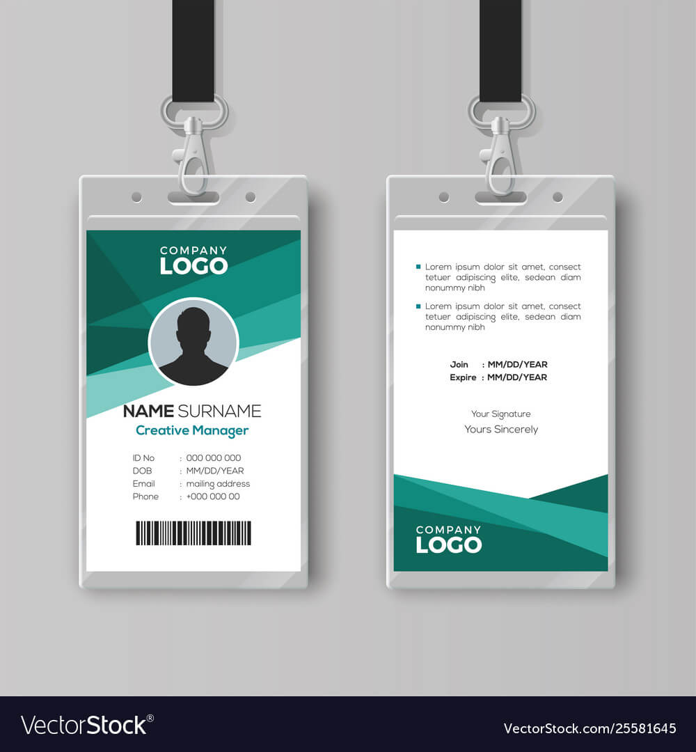 Elegant Id Card Design Template Pertaining To Template For Id Card Free Download