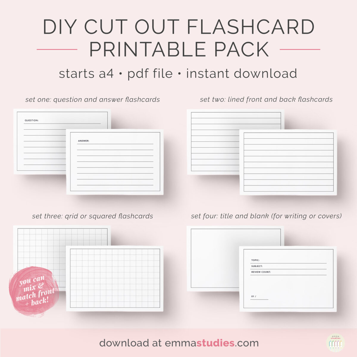 Make Printable Flashcards Flashcard Templates Pertaining To Free