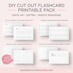Emma's Studyblr — Free Diy Flashcards Printable Pack I've With Free Printable Blank Flash Cards Template