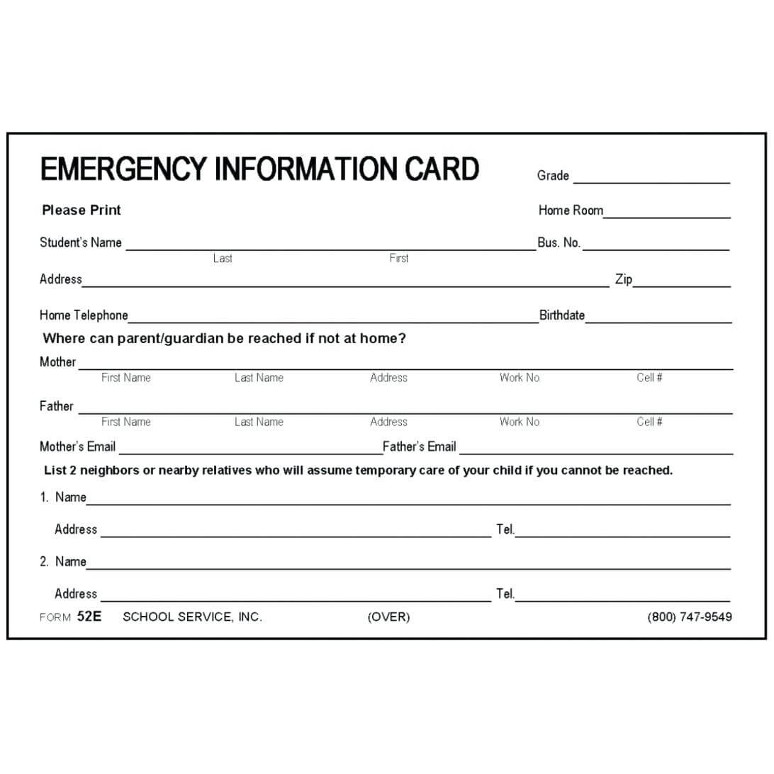 Employee Emergency Contact List Template – Heartwork Pertaining To Emergency Contact Card Template