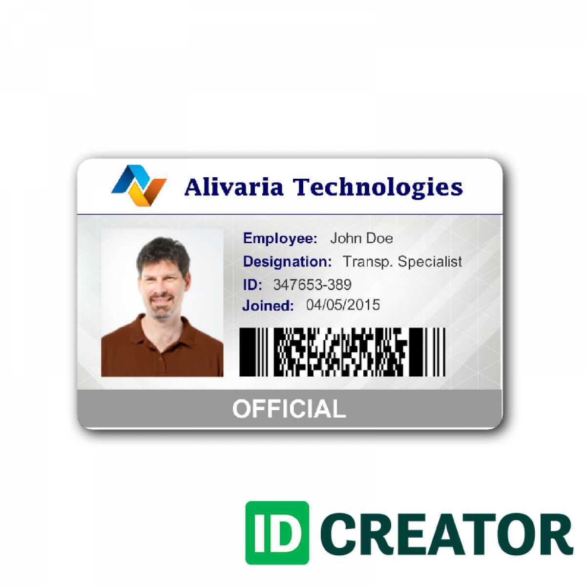 Employee Id Card Template Microsoft Word Free Download Throughout Employee Card Template Word