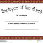 Employee Of The Month Award With Stock Vector – Illustration In Employee Of The Year Certificate Template Free