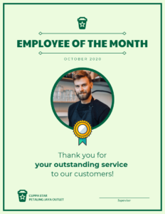 Employee Of The Month Certificate Template with regard to Employee Of The Month Certificate Template With Picture