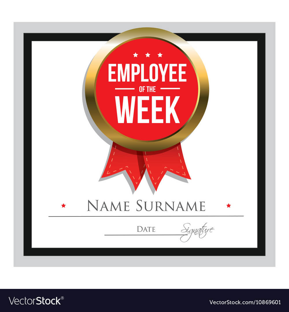 Employee Of The Week Certificate Template Inside Best Employee Award Certificate Templates