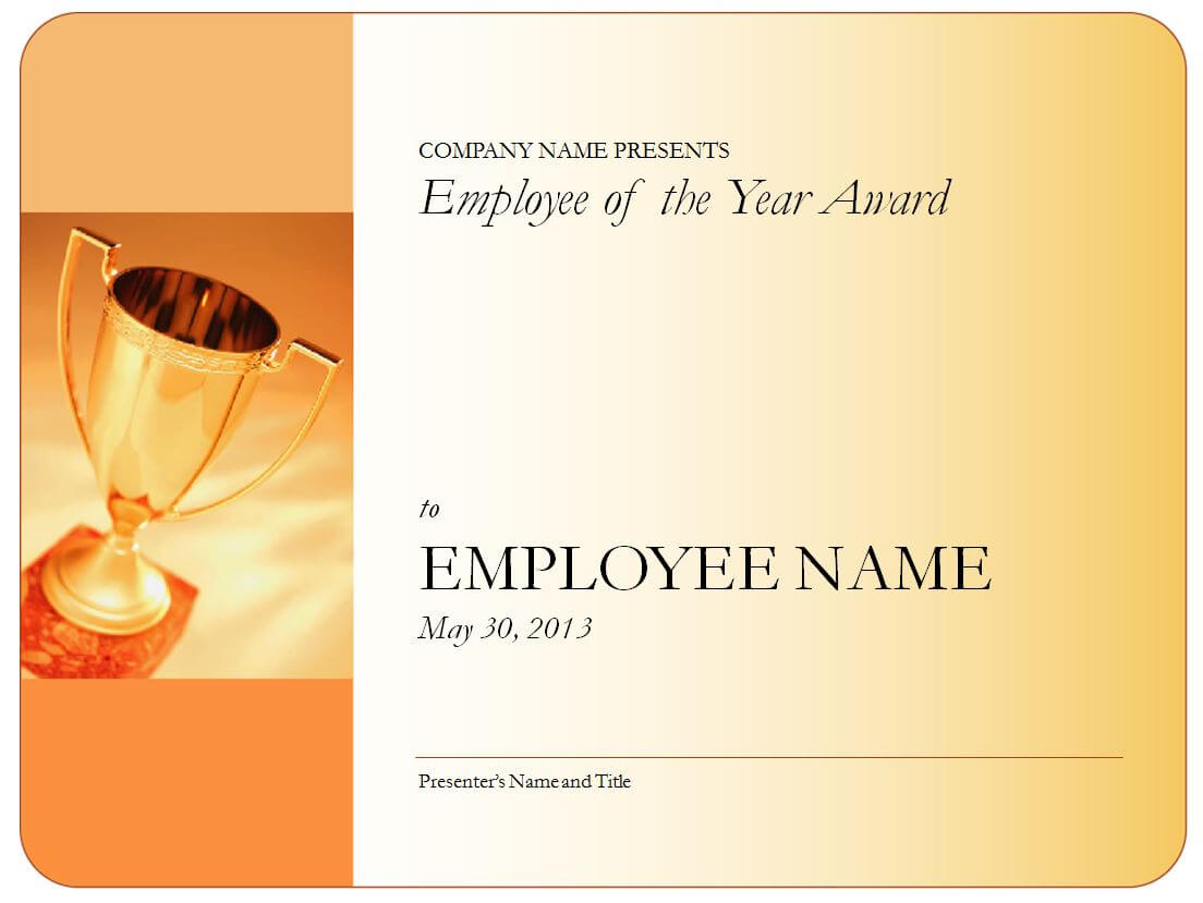 Employee Of The Year Certificate Pertaining To Employee Of The Year Certificate Template Free