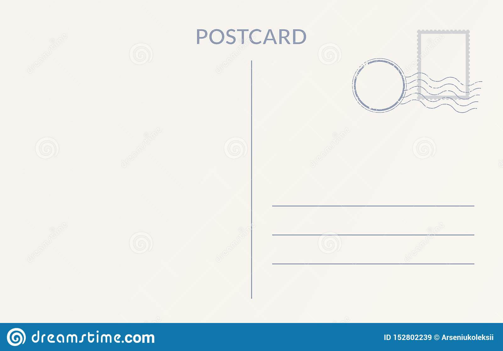 Empty Postcard Template Stock Vector. Illustration Of Mail With Post Cards Template