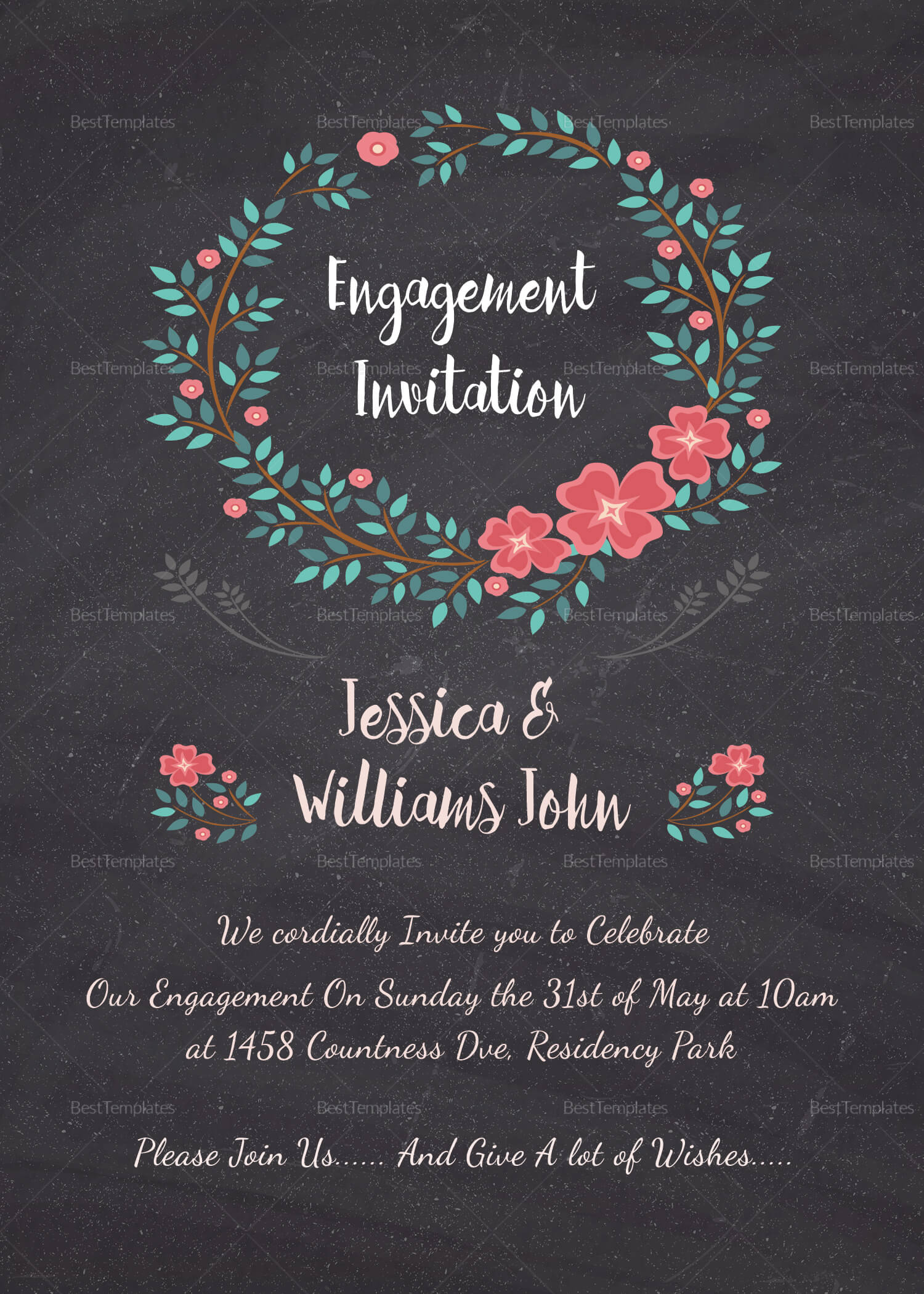 Engagement Invitation Card Template Intended For Engagement Invitation Card Template