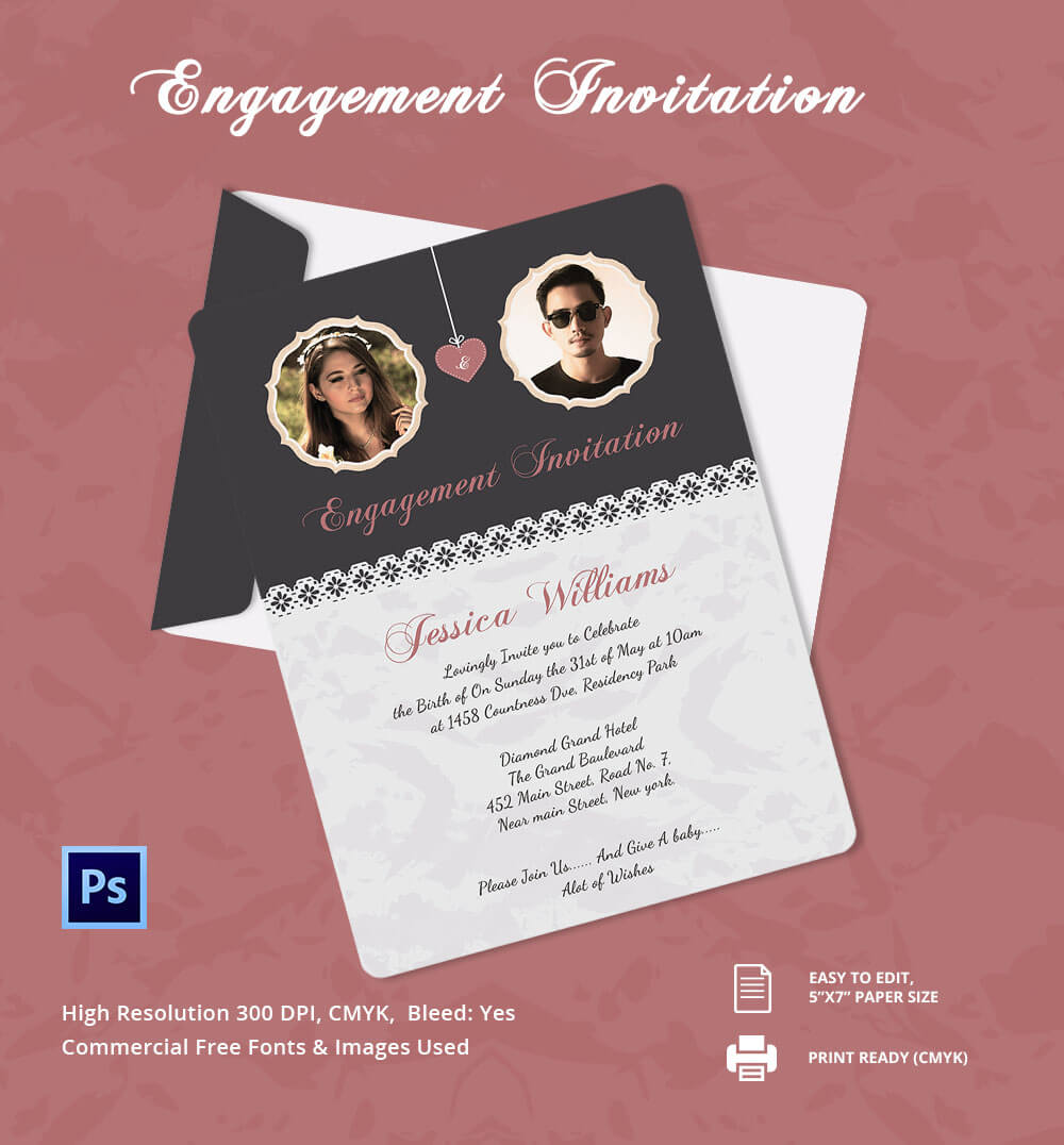 Engagement Invitations Cards – Party Invitation Collection Pertaining To Engagement Invitation Card Template
