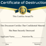 🥰5+ Free Certificate Of Destruction Sample Templates🥰 Regarding Free Certificate Of Destruction Template