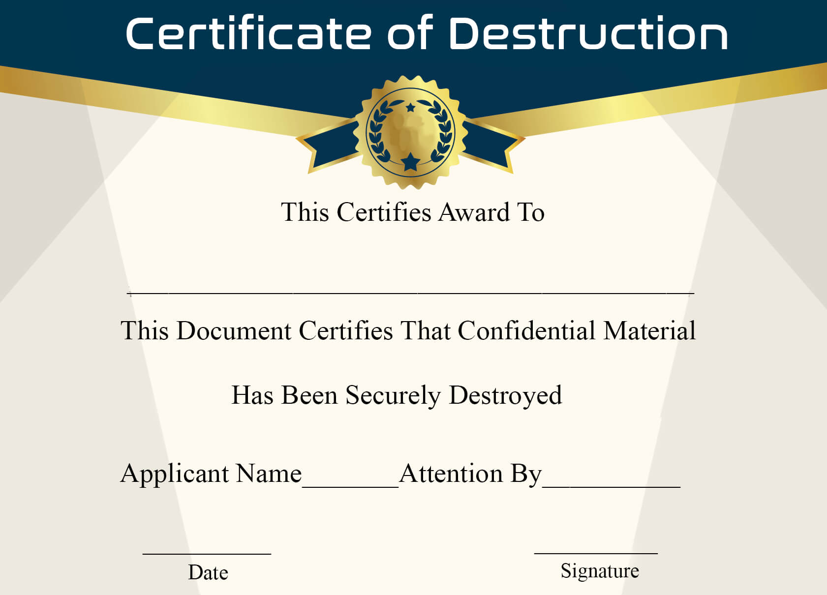 ?5+ Free Certificate Of Destruction Sample Templates? Regarding Free Certificate Of Destruction Template