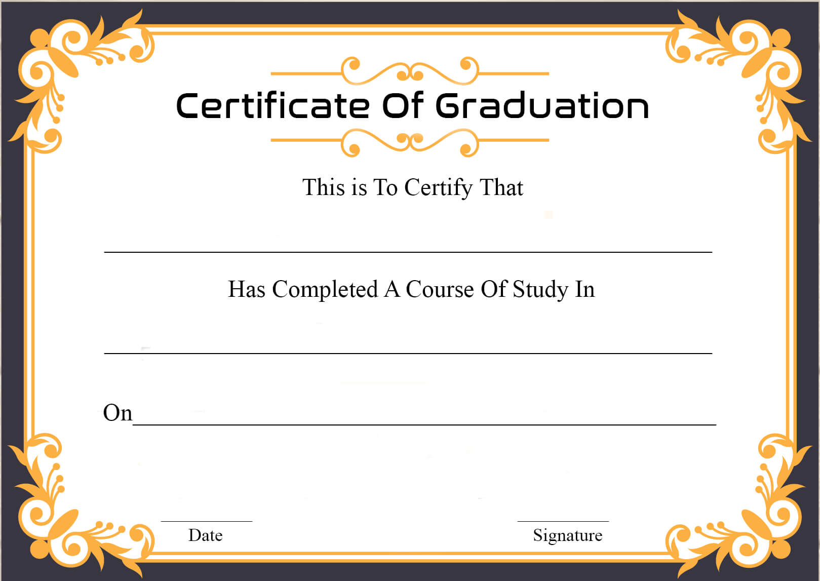?free Certificate Template Of Graduation Download? Pertaining To Scholarship Certificate Template Word