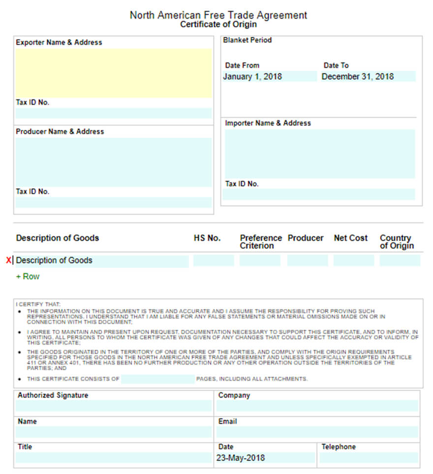 ?free Printable Certificate Of Origin Form Template [Pdf Regarding Certificate Of Origin For A Vehicle Template