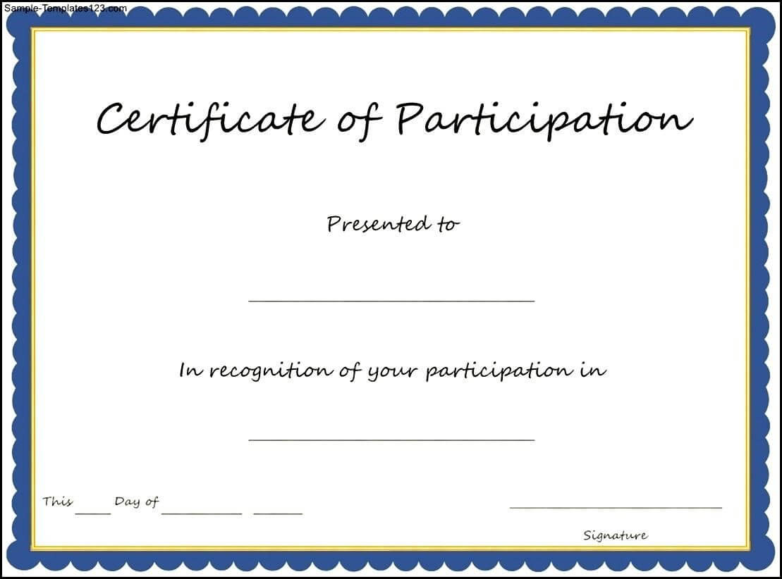 ?free Printable Certificate Of Participation Templates (Cop)? Inside Certification Of Participation Free Template