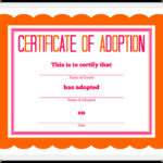 🥰free Printable Sample Certificate Of Adoption Template🥰 With Regard To Child Adoption Certificate Template