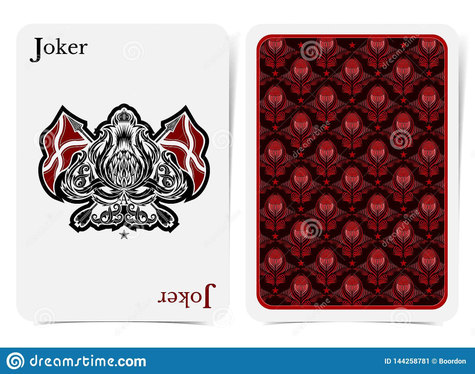 Face Of Joker Card Thistle Plant Pattern With Crossed Flags Throughout Joker Card Template
