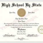 Fake High School State Design Diplomas – Select A State With Regard To Fake Diploma Certificate Template
