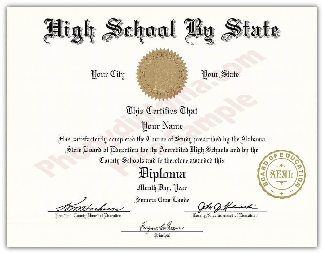 Fake High School State Design Diplomas - Select A State With Regard To Fake Diploma Certificate Template