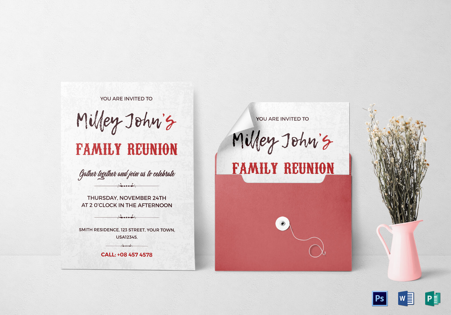 Family Reunion Invitation Card Template With Regard To Reunion Invitation Card Templates