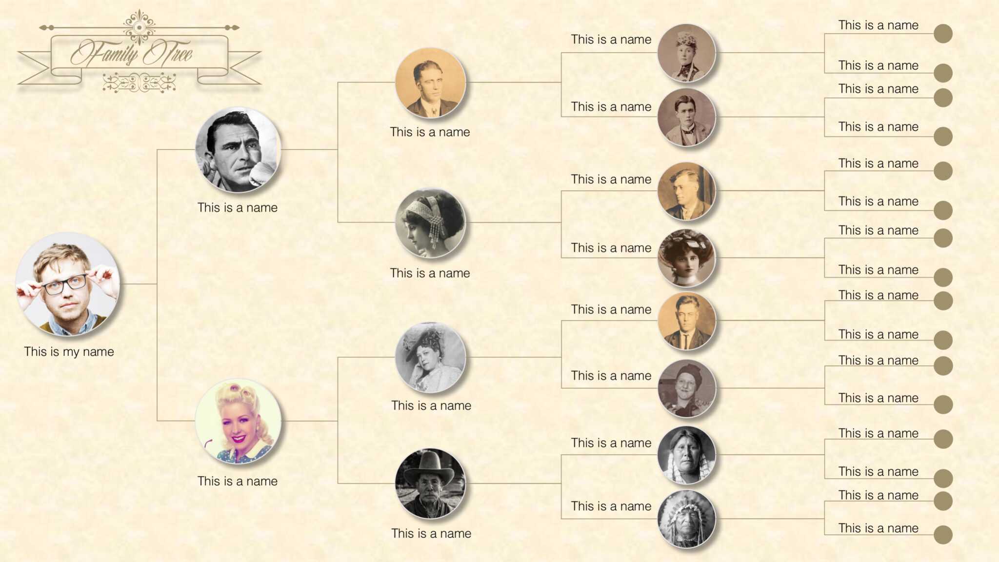 Family Tree Powerpoint Templates Regarding Powerpoint Genealogy 