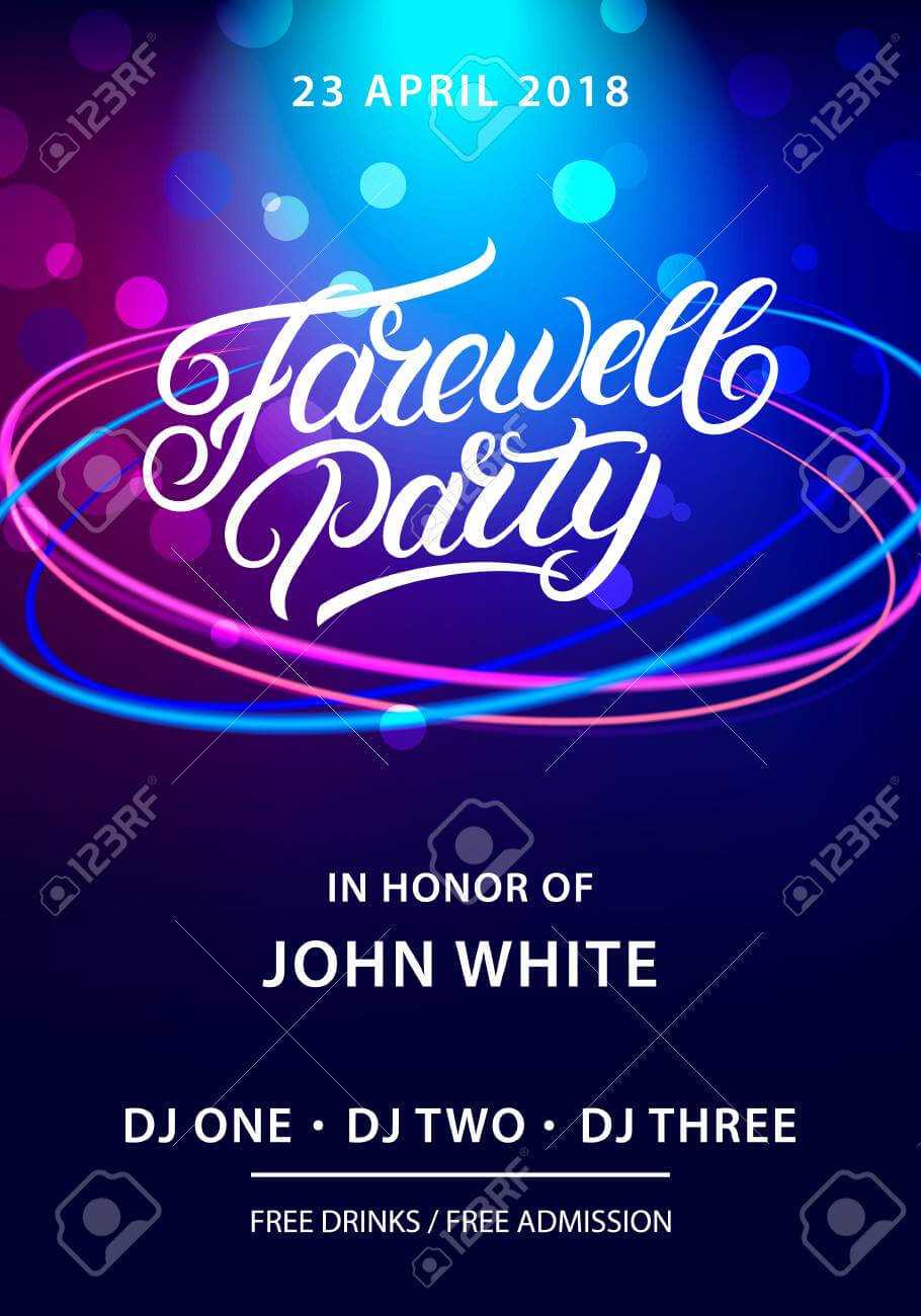 Farewell Party Hand Written Lettering. Invitation Card, Poster,.. With Regard To Farewell Invitation Card Template