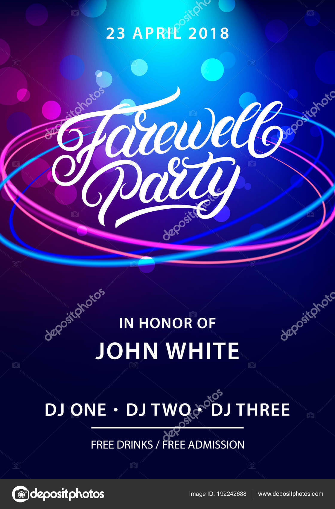 Farewell Party Hand Written Lettering. — Stock Vector With Farewell Invitation Card Template