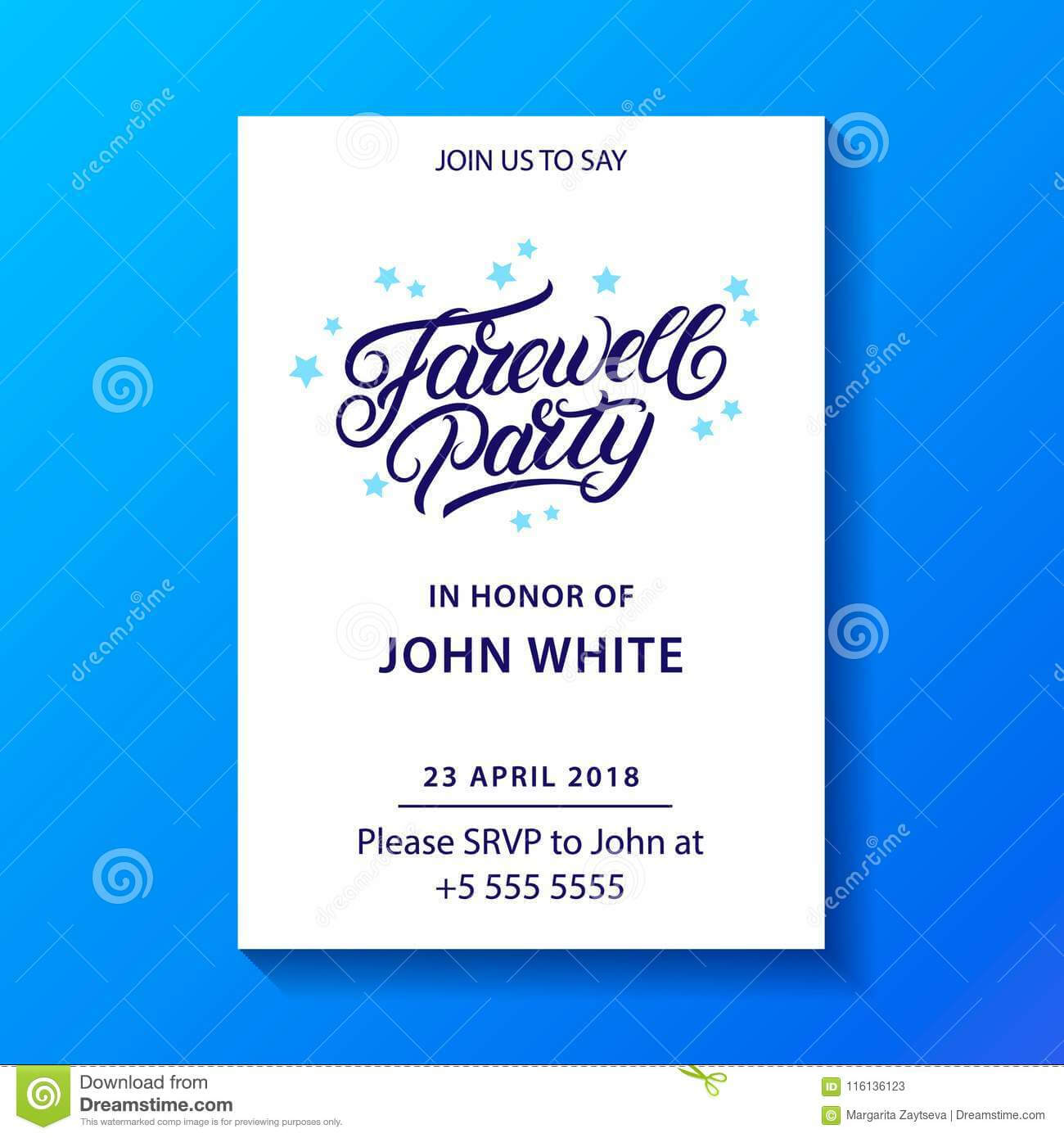 Farewell Party Hand Written Lettering. Stock Vector With Regard To Farewell Invitation Card Template