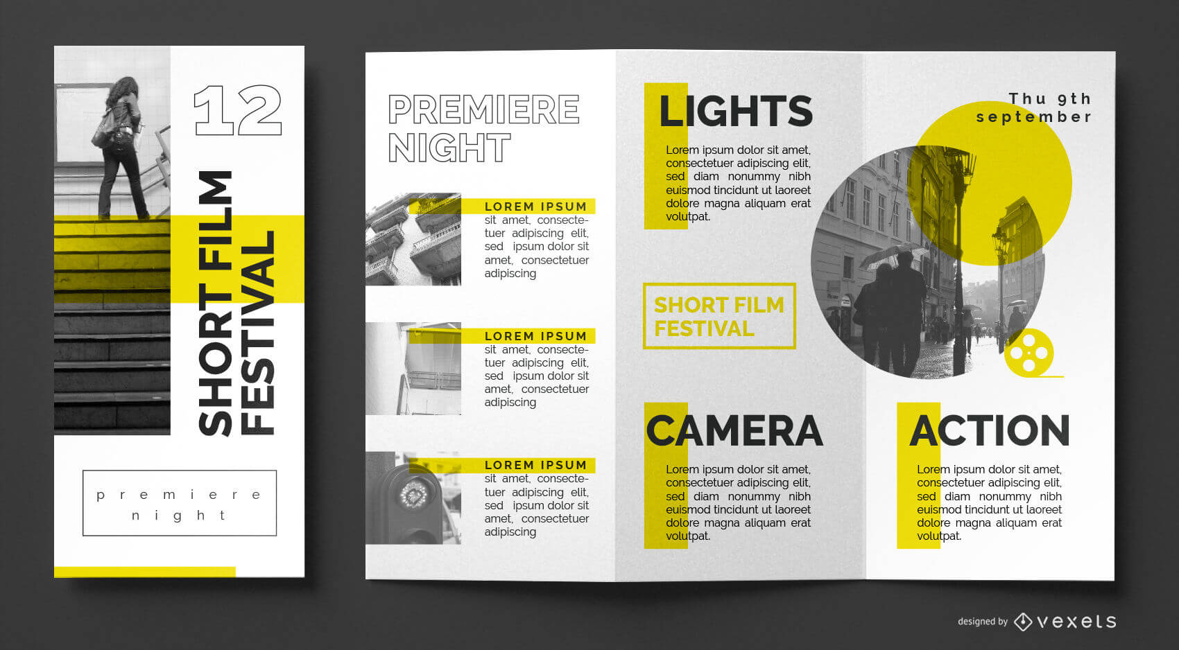 Film Festival Brochure Template - Vector Download With Regard To Film Festival Brochure Template