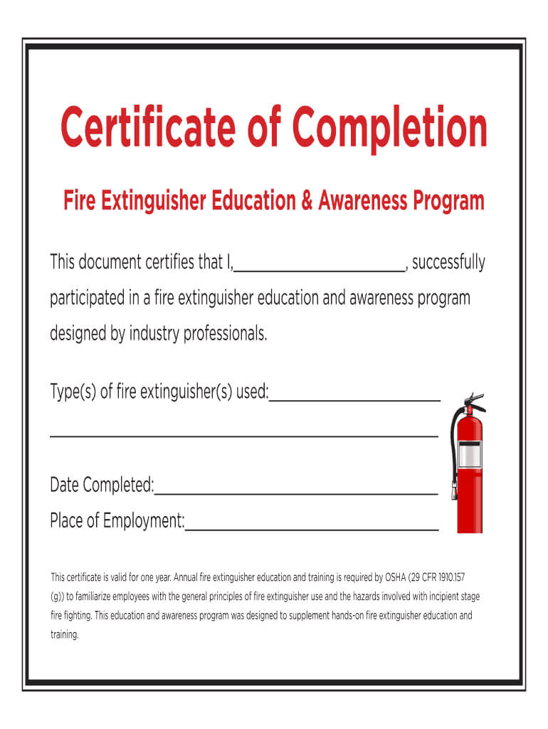 Fire Extinguisher Certificate Pdf - Fill Online, Printable With Regard To Fire Extinguisher Certificate Template