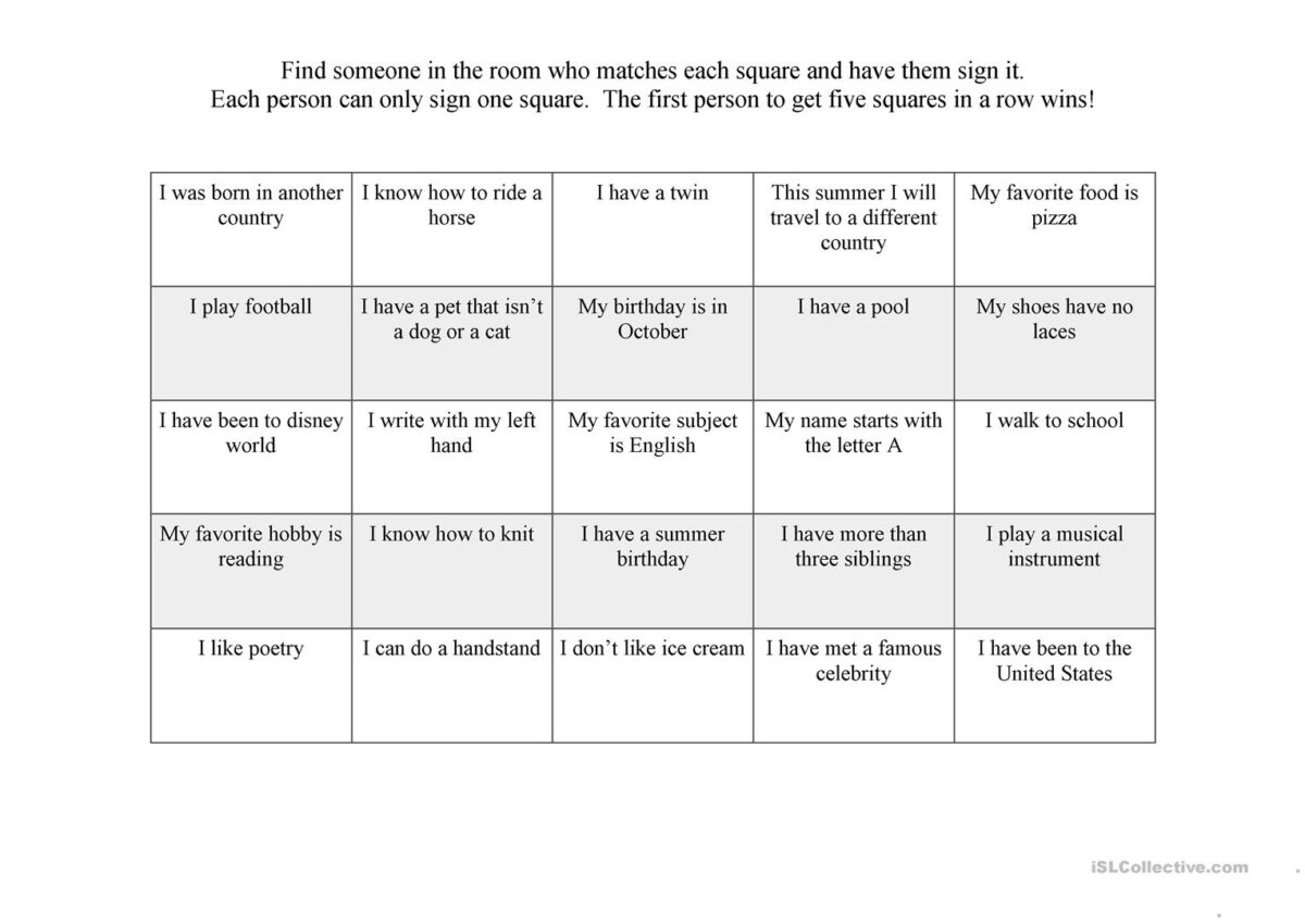 Ice Breaker Bingo Card Template - Sample Professional Templates