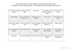 First Day Ice Breaker Bingo - English Esl Worksheets For throughout Ice Breaker Bingo Card Template