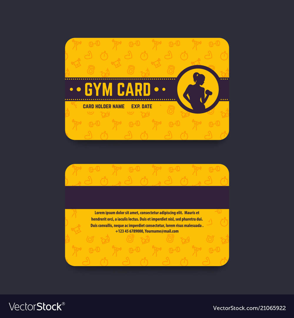 Fitness Club Gym Card Template Throughout Gym Membership Card Template