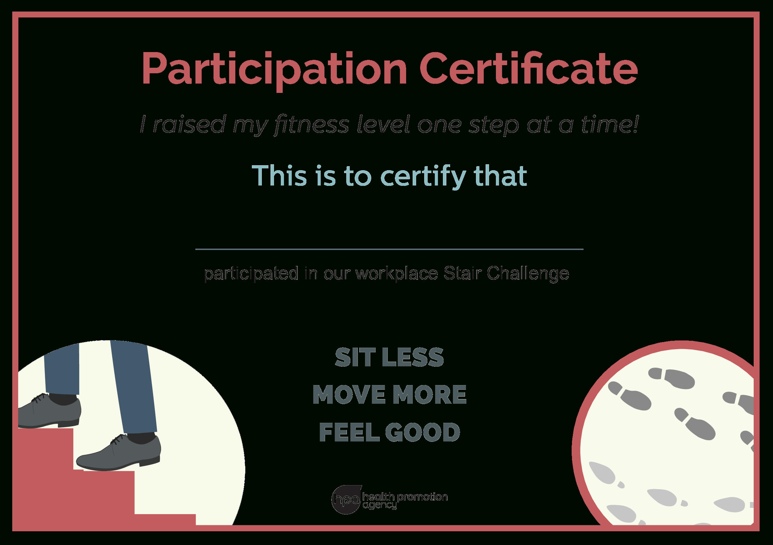 Fitness Participation Certificate | Templates At With Promotion Certificate Template